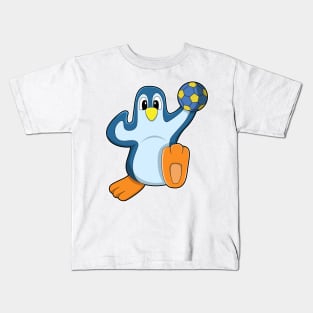 Penguin as Handball player with Handball Kids T-Shirt